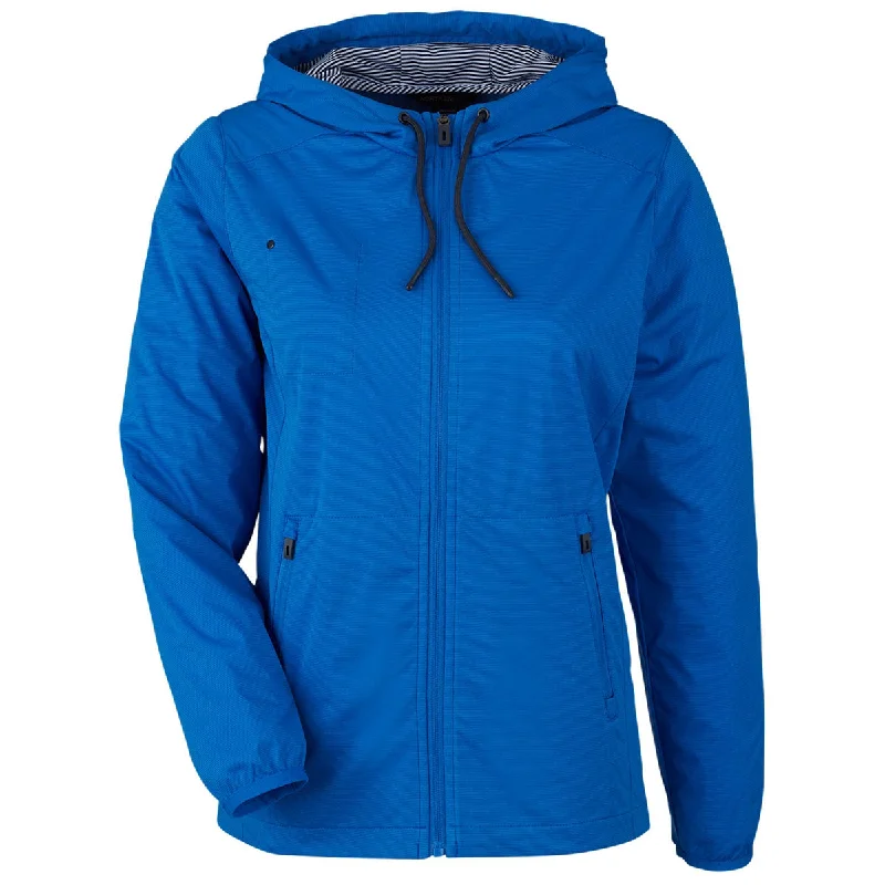 North End Women's Light Nautical Blue Heather Network Lightweight Jacket Nylon Fabric Polyester Fabric Spandex Fabric