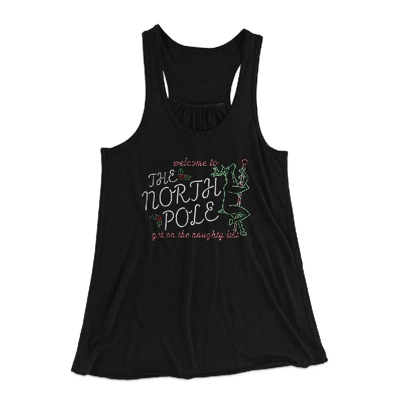 The North Pole Strip Club Women's Flowey Racerback Tank Top bronze tank top