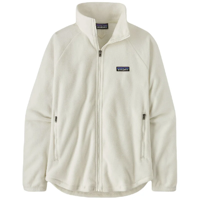 Patagonia Women's Birch White Classic Microdini Fleece Jacket Hooded Jacket Caped Jacket Shawl Collar Jacket