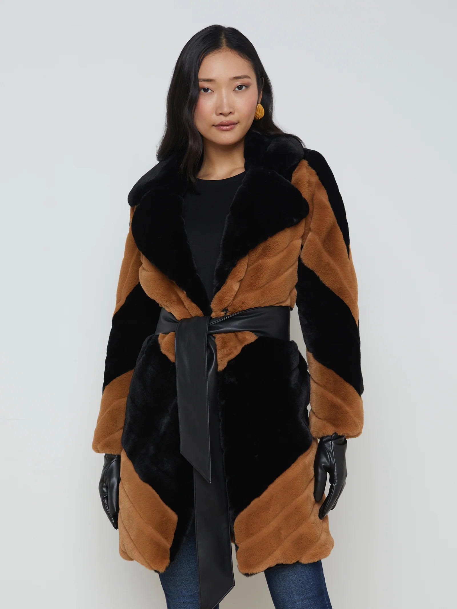 Zoya Coat Black/Biscotti - L'AGENCE Vest Waistcoat Gilet