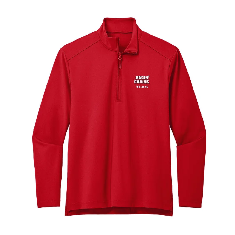 Louisiana - NCAA Women's Track & Field : Annah Williams - Premium Quarter Zip Jacket Toggled Jacket Drawstring Jacket Belted Jacket