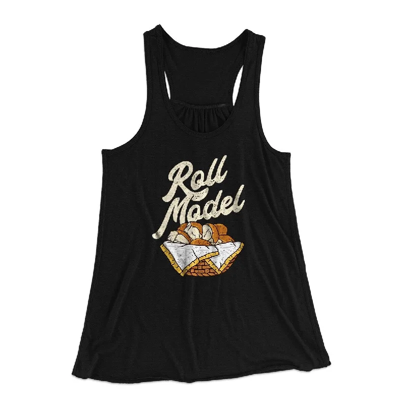 Roll Model Funny Thanksgiving Women's Flowey Racerback Tank Top metallic tank top