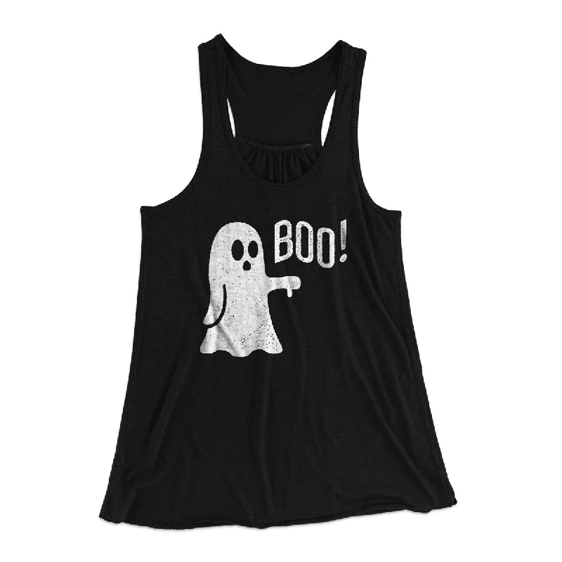 Boo - Ghost Women's Flowey Racerback Tank Top v-neck tank top
