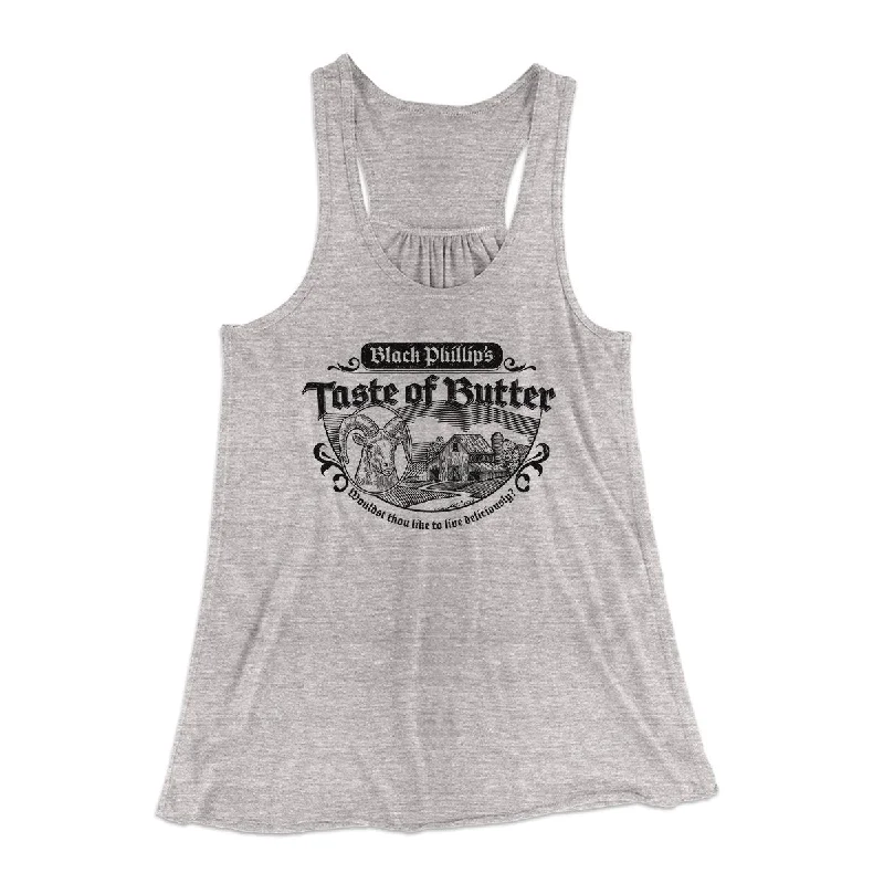 Black Phillip's Taste Of Butter Women's Flowey Tank Top flexible tank top
