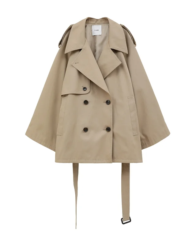 OVER SHORT TRENCH COAT Turtleneck Wrap Cape