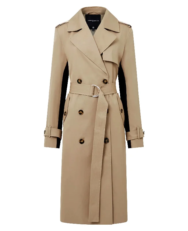 Coco Twill Trench Coat - Autumn Camel Asymmetrical Diagonal princess