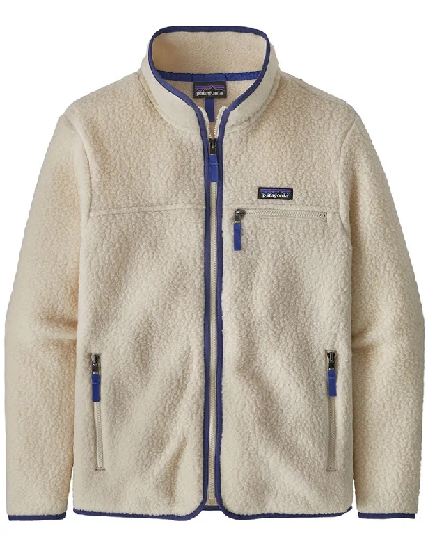 Patagonia W's Retro Pile Fleece Jacket Natural Striped Jacket Polka Dot Jacket Floral Jacket