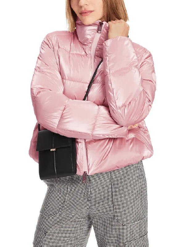 Marc Cain Additions Quilted Short Coat In Warm Rose XA 12.08 W82 Col 213 Welt Pockets Slit Pockets Flap Pockets
