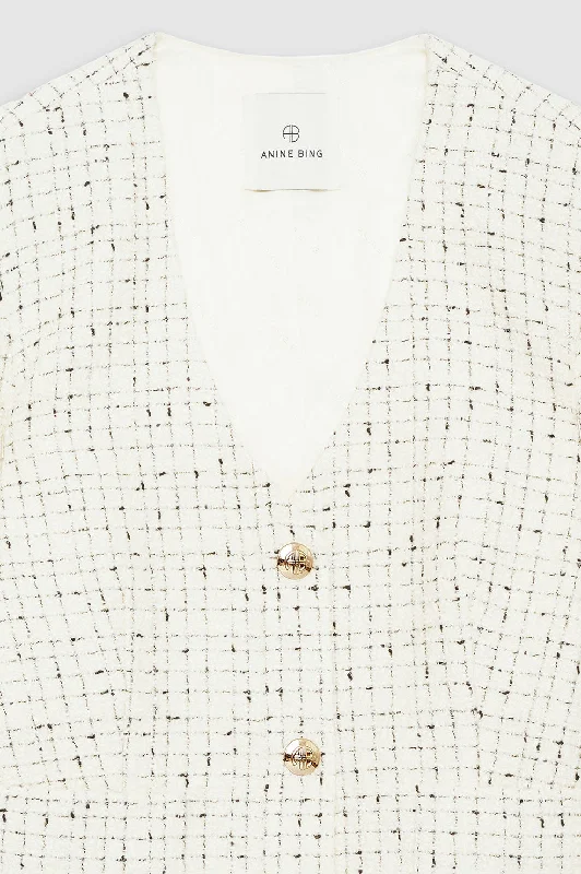 Anitta Jacket - Cream And Black Tweed