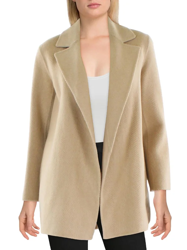 Clairene Womens Wool Open-Front Wool Coat