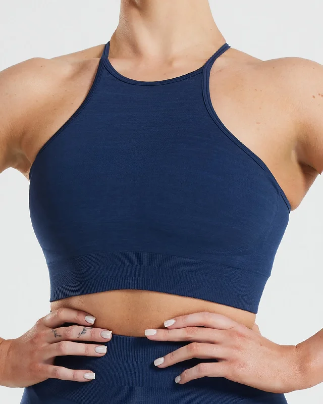 Define Seamless High Neck Bra | Sapphire Blue