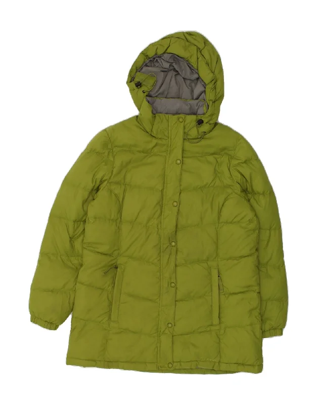 L.L.BEAN Womens Hooded Padded Coat UK 14 Large Green Nylon