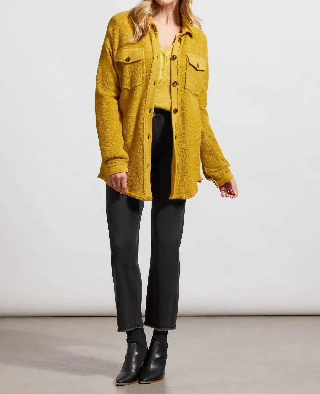 Patch Pocket Shacket In Chartreuse