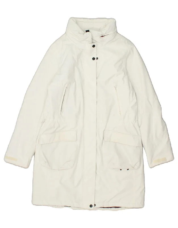 SLAM Womens Hooded Padded Coat UK 16 Large  White Nylon