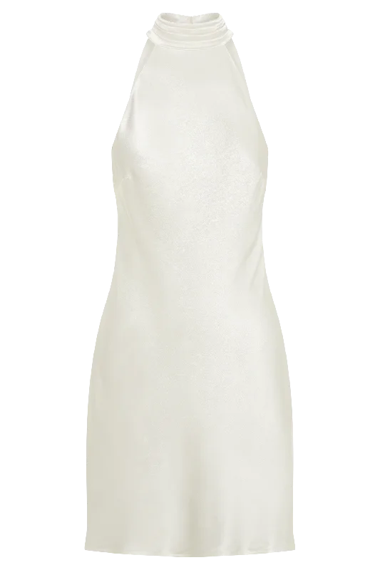 Claire A Line Mini Dress - White