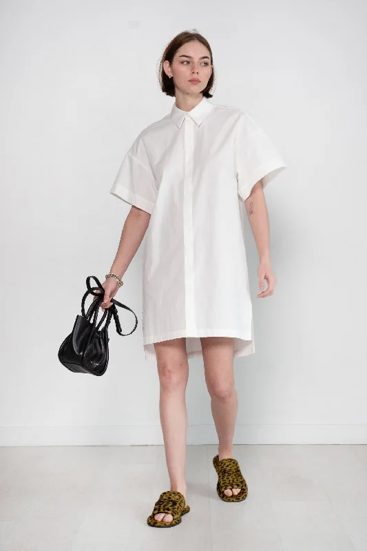 Cotton Poplin Shirt Dress, Off White