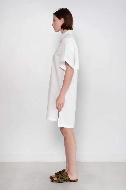 Cotton Poplin Shirt Dress, Off White