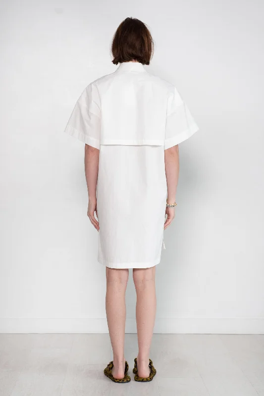 Cotton Poplin Shirt Dress, Off White