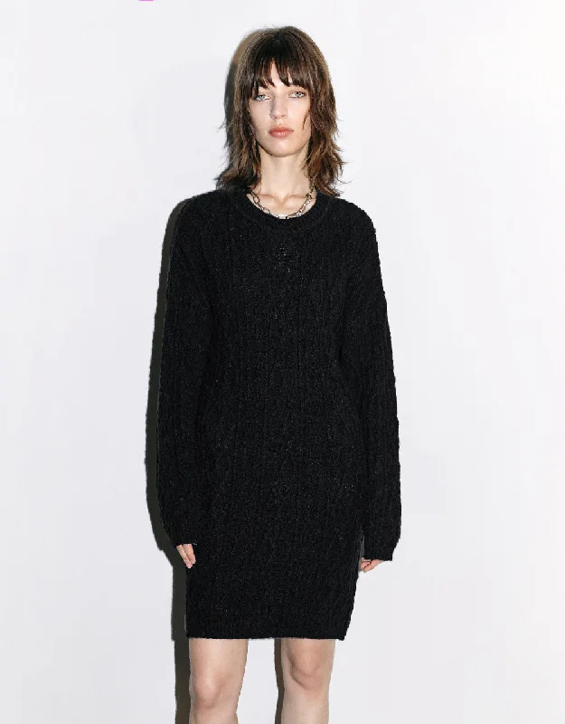 Crew Neck Sweater Dress