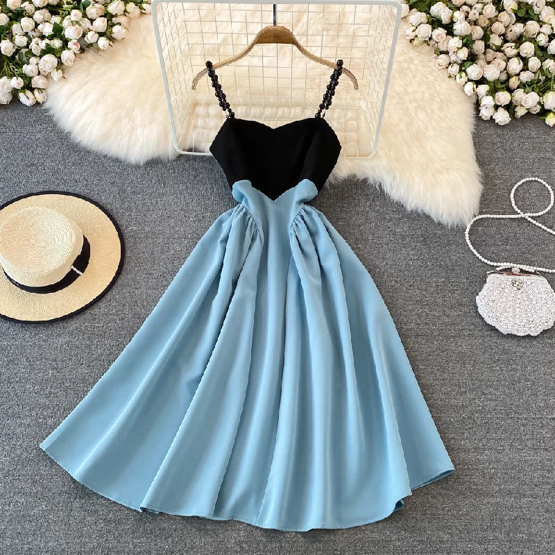 Cute A Line Short Dress Blue Fashion Dress  10725