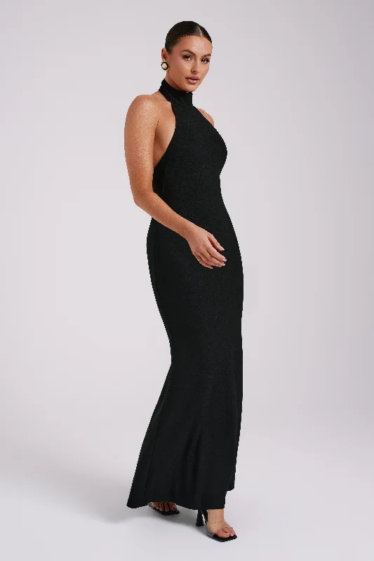 Genesis High Neck Maxi Dress - Black