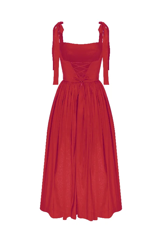 Sibby Midi Dress in Rouge