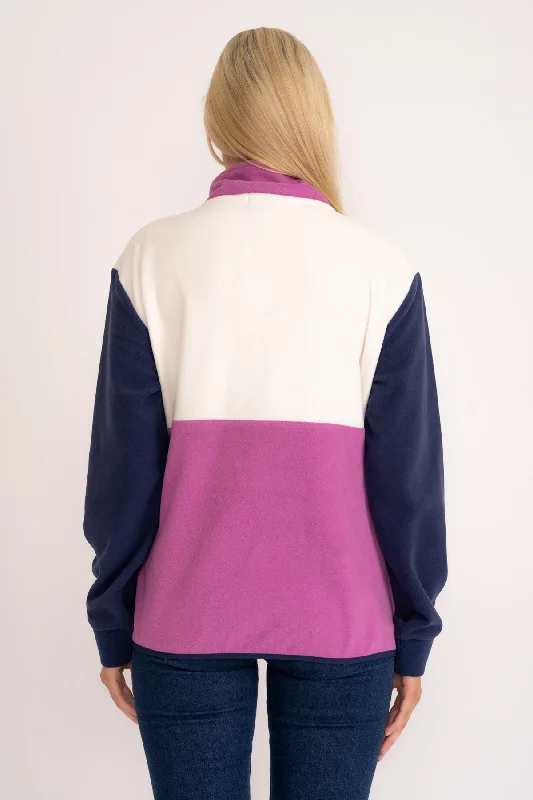 Colourblock Polar Fleece in Magenta & Navy