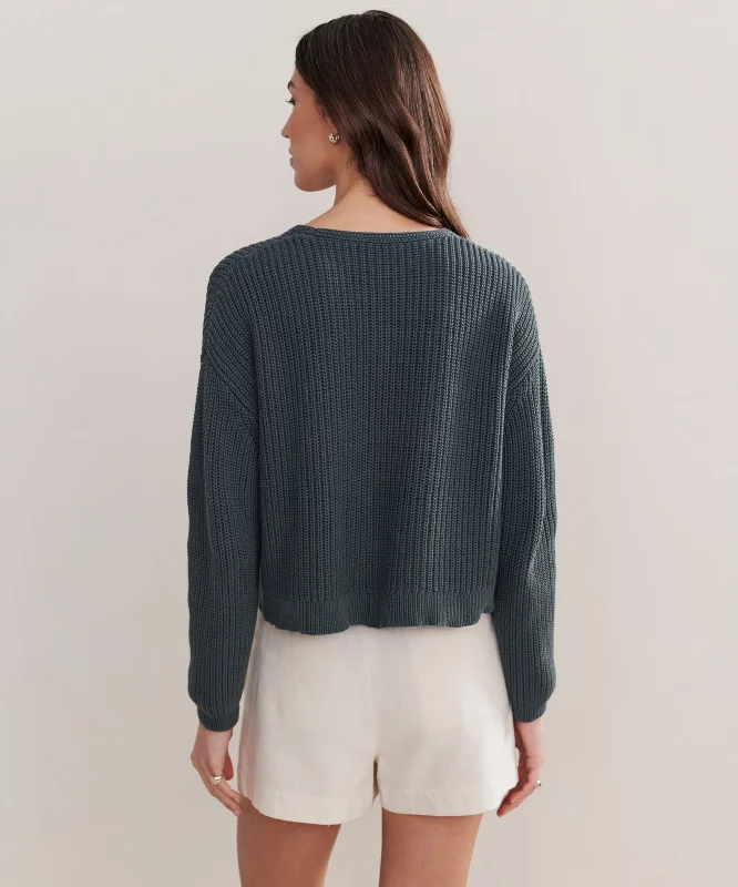 Cropped Cotton Cabin Sweater