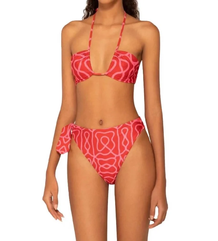 Coral Ipanema Escarlata Bikini Bottom In Red-Pink