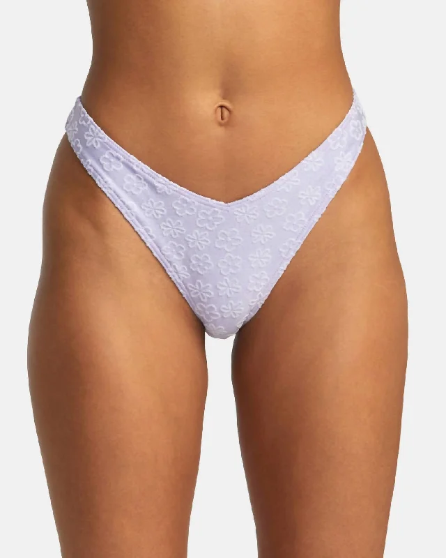 Delia V Front Skimpy Bikini Bottom In Iris