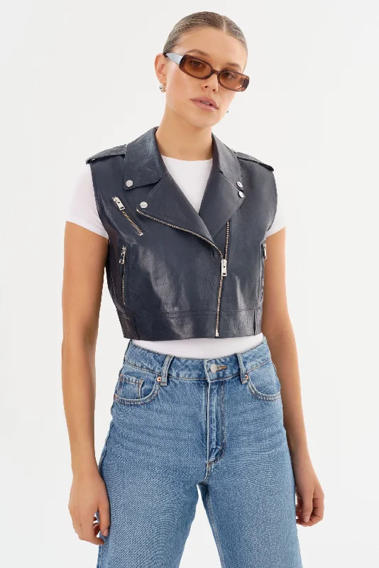 AMALIA | Leather Biker Vest