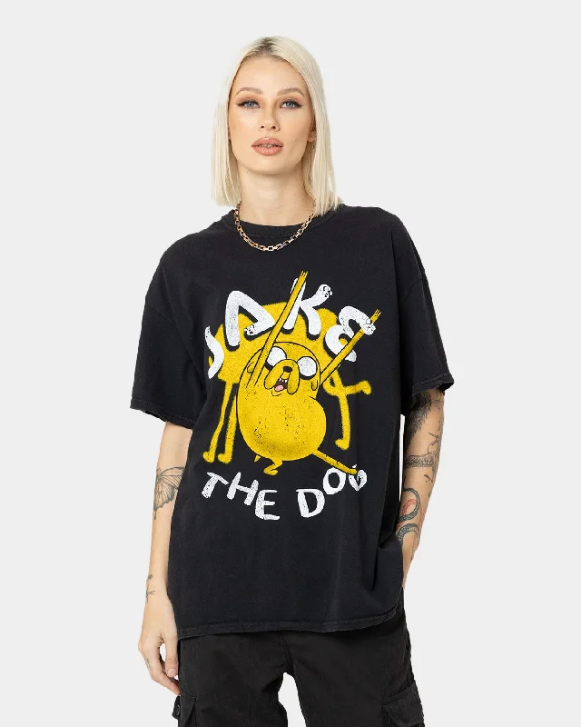 American Thrift X Adventure Time Jake The Dog Vintage T-Shirt Black Wash