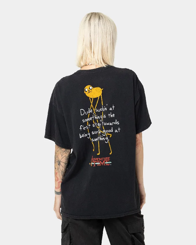 American Thrift X Adventure Time Jake The Dog Vintage T-Shirt Black Wash