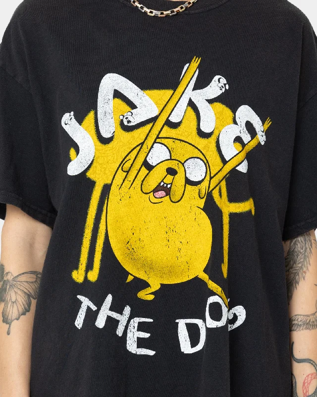 American Thrift X Adventure Time Jake The Dog Vintage T-Shirt Black Wash