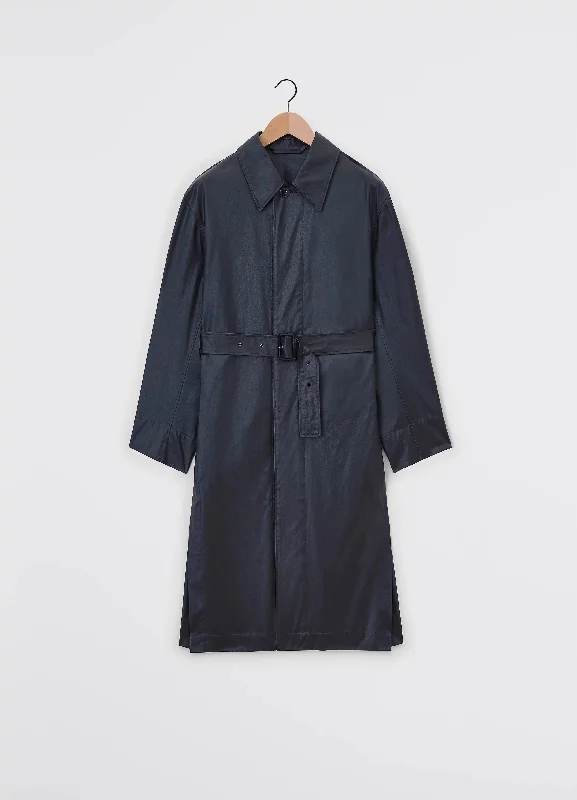 BELTED RAIN COAT WITH SLITS