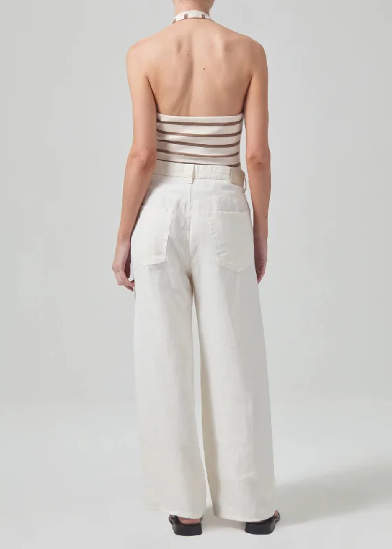 Brynn Drawstring Linen Trouser (Vanilla)