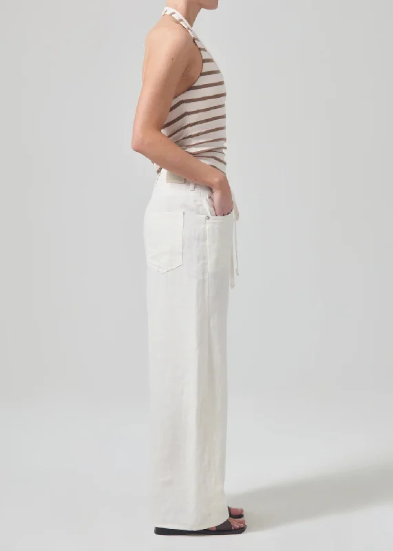 Brynn Drawstring Linen Trouser (Vanilla)