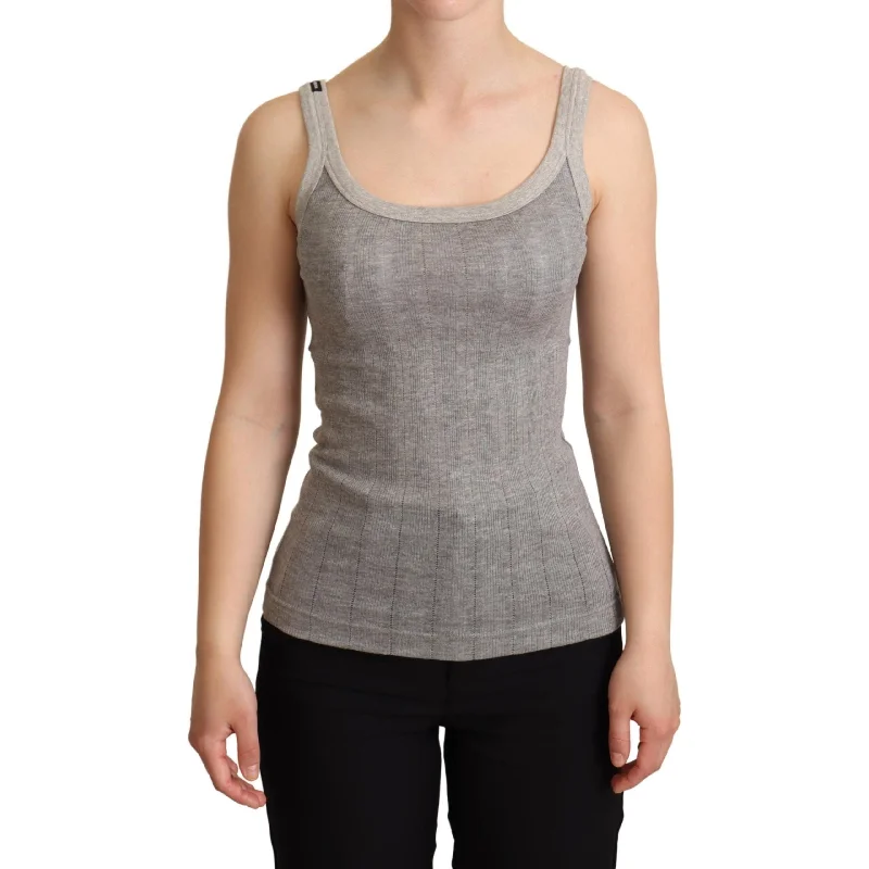 Dolce & Gabbana Chic Sleeveless Gray Tank Top