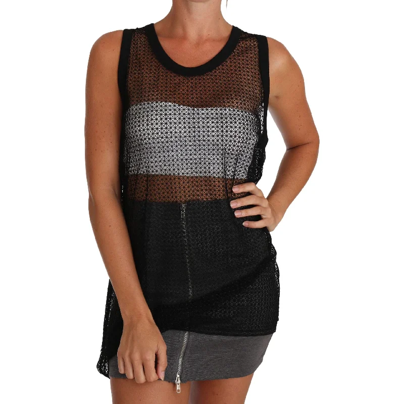 Dolce & Gabbana Elegant Sleeveless Black Mesh Top