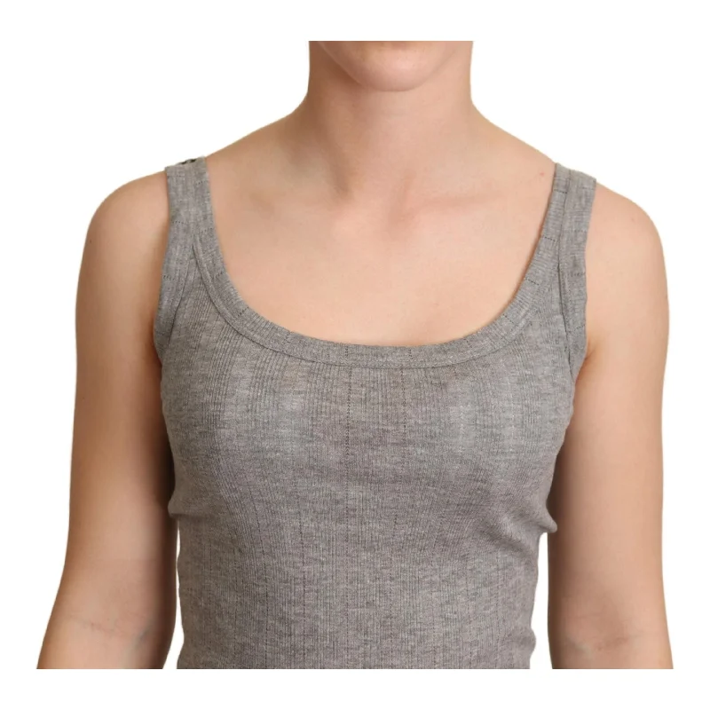 Dolce & Gabbana Elegant Sleeveless Gray Tank Top