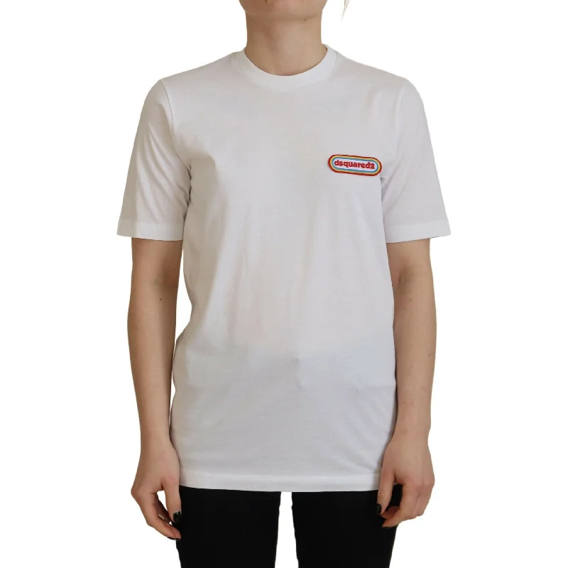 Dsquared² White Logo Patch Crewneck Short Sleeve Tee T-shirt