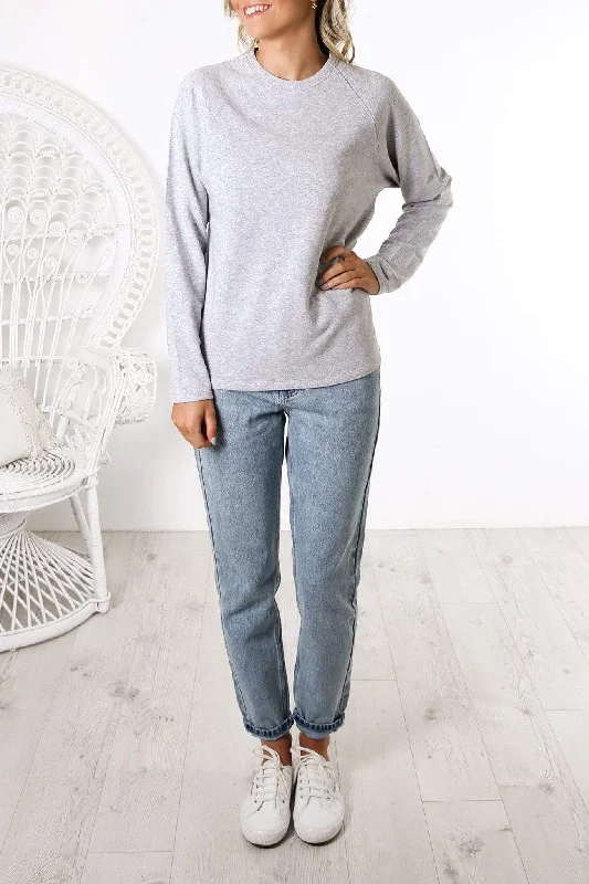 Kin Fleece Top Grey Marle