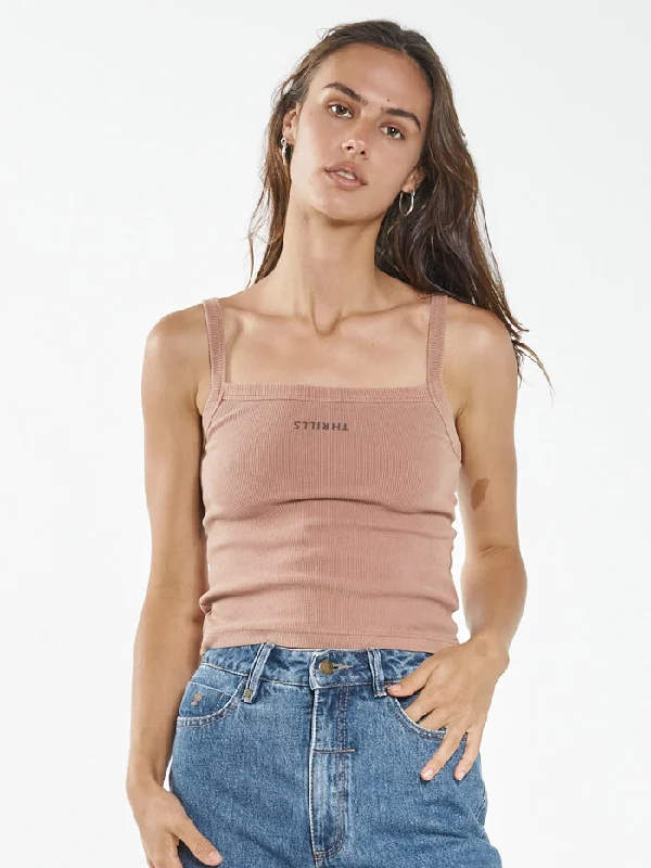 Minimal Thrills Rib Singlet - Cork