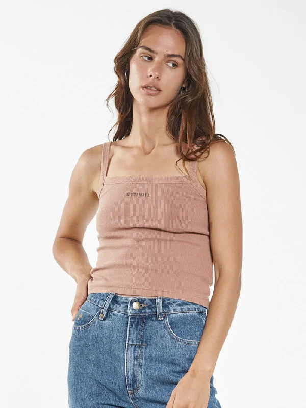 Minimal Thrills Rib Singlet - Cork