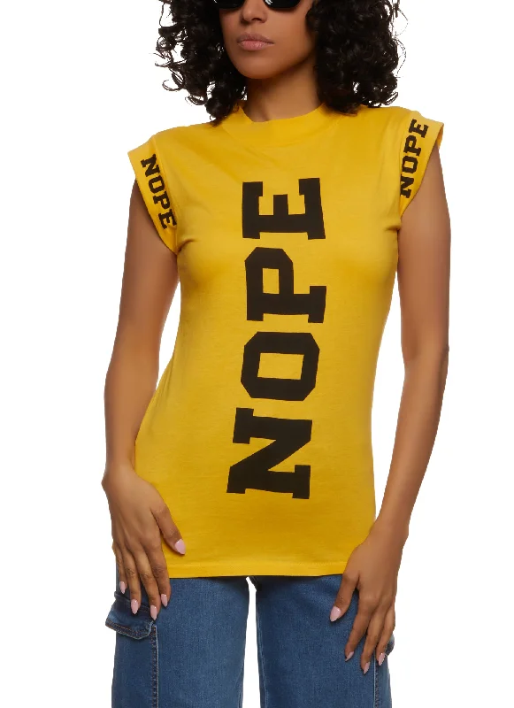 Nope Cap Sleeve Graphic Tee