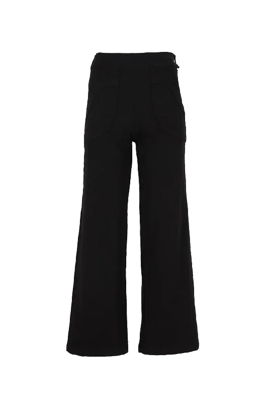 Peggy Long Pants Black in Canvas Twill