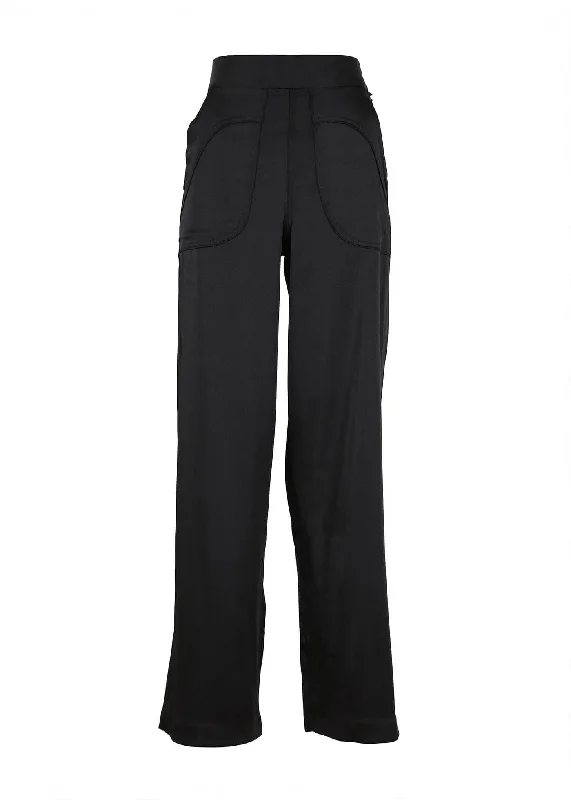 Peggy Long Pants Black in Satin