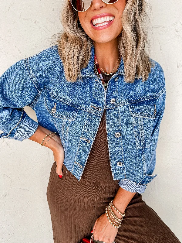 Good Old Days Cropped Denim Jacket