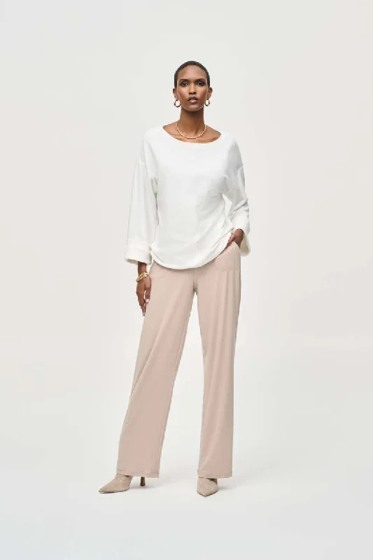 Silky Knit Wide-Leg Pants in Dune 243202 by Joseph Ribkoff