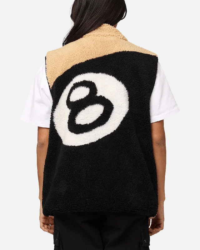 Stüssy 8 Ball Sherpa Reversible Vest Tan